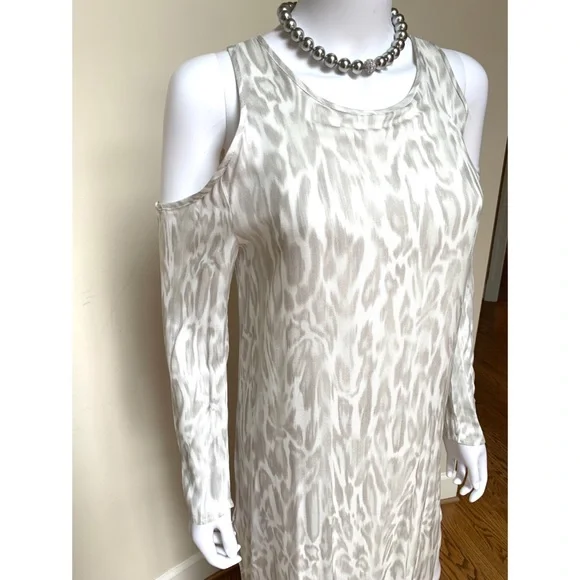 YFB pastel animal print cold shoulder maxi dress, NWT, S - Picture 3 of 11